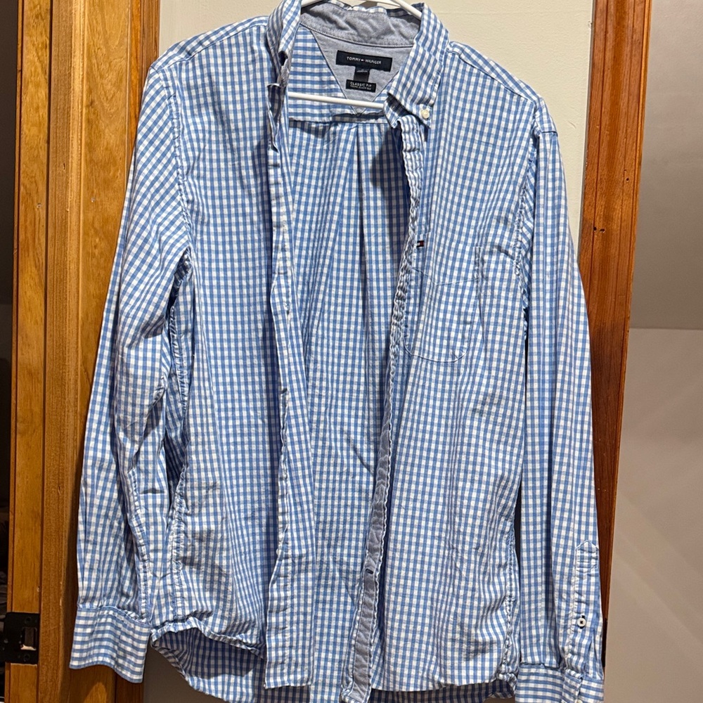 Tommy Hilfiger Light Blue Checkered Shirt